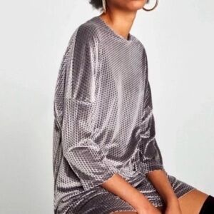 Zara Black/Gray Textured Dress